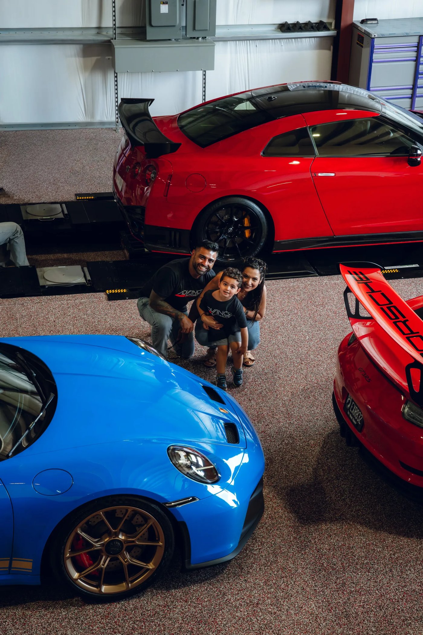 Performance car in the service bay