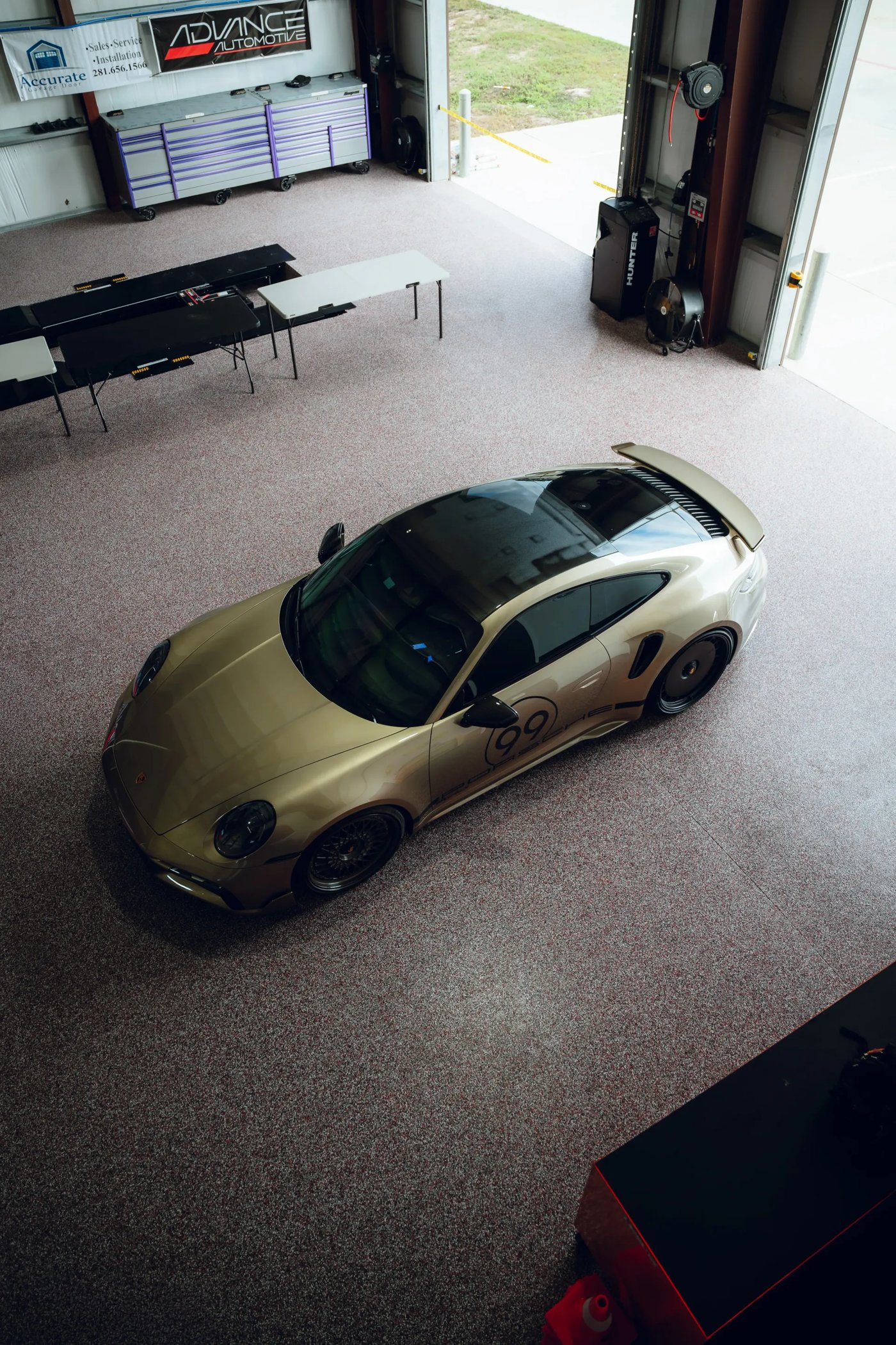Aerial view of the shop floor